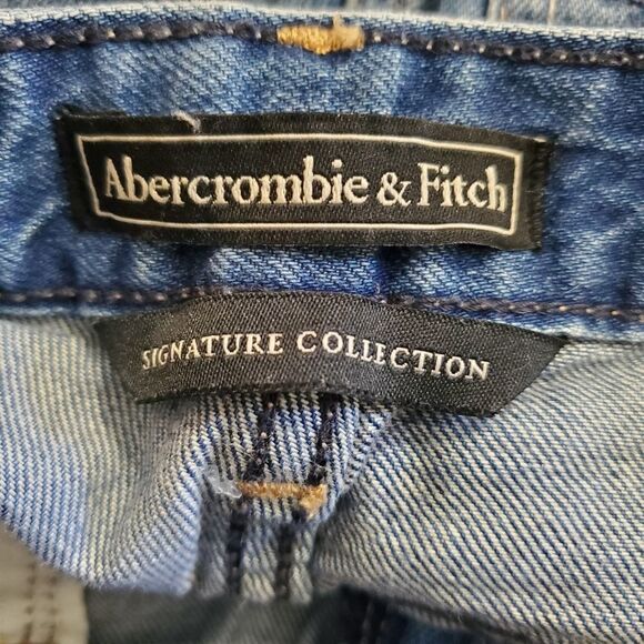 Abercrombie & Fitch Signature Collection High Rise Girlfriend Distressed Jeans - Picture 6 of 7